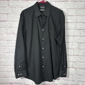 Covington Men's Wrinkle Free Black Dress Shirt 17 1/2 36-37